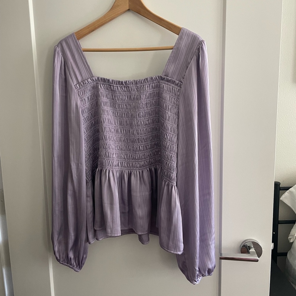 Lavender silk Peplum top